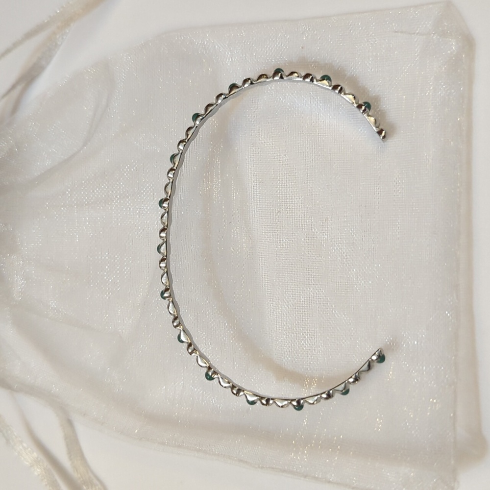 NEW Plunder Kinsley Silver Stainless Steel Turquoise Cuff Bangle Bracelet - Picture 7 of 9
